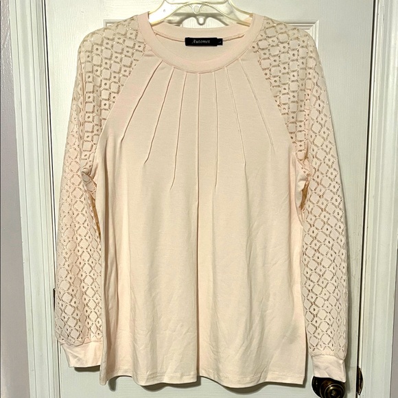 Never Worn Cream Lace Sleeve Blouse Large - Picture 1 of 2